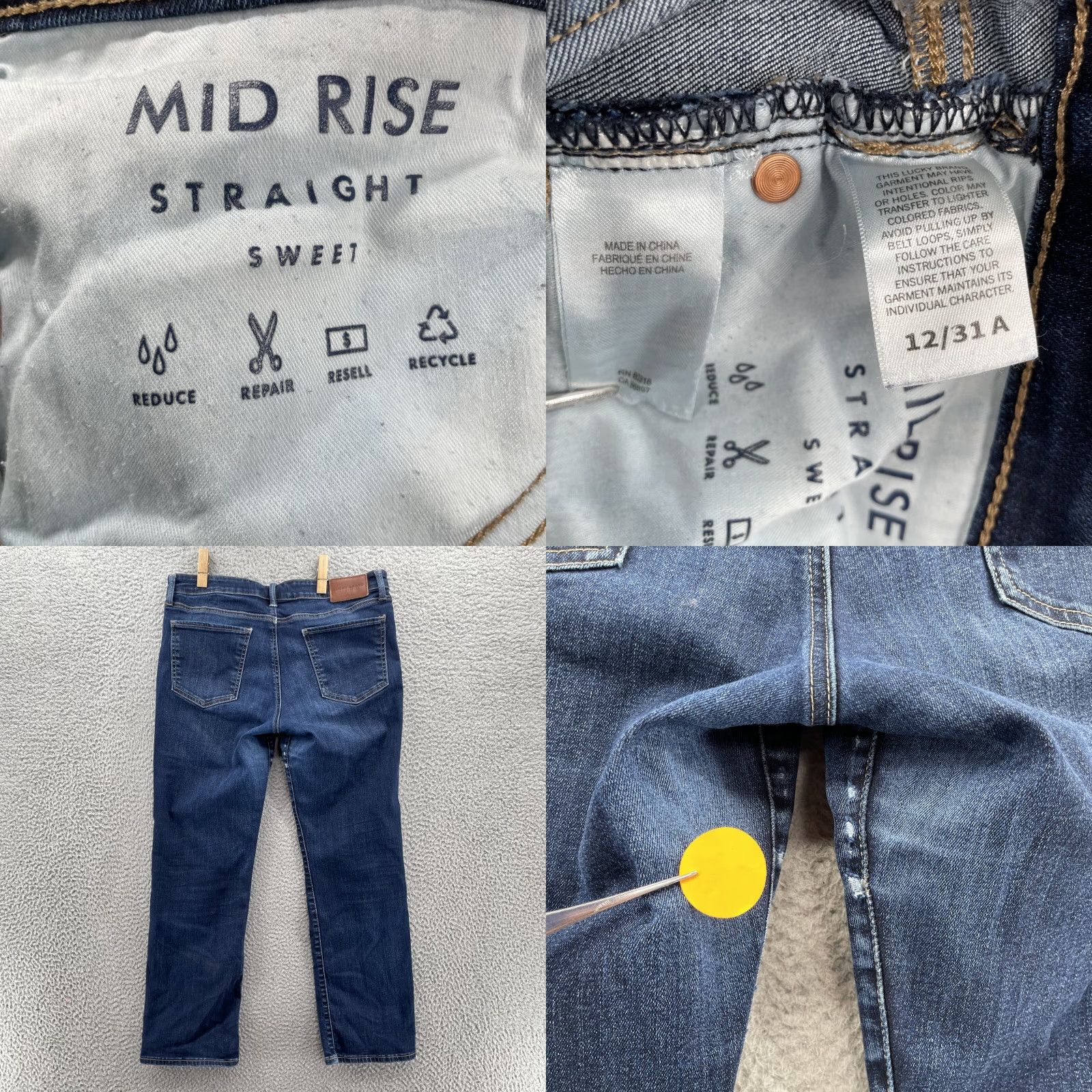 Vintage Lucky Brand Jeans Women 33x27 Mid Straight Sweet Classic Academia 90's Workwear Jeans Women 33x27 Mid Straight Sweet Classic Academia 90s Size 24" / US 00 / IT 34 - 8 Thumbnail
