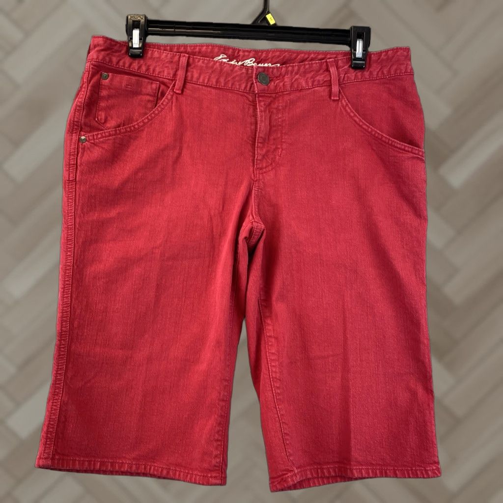 Eddie Bauer Eddie Bauer Women's Jean Shorts Size 12 Casual Denim Boyfriend Fit Medium Wash Cotton Spandex Women's Size 34" / US 12 / IT 48 - 1 Thumbnail