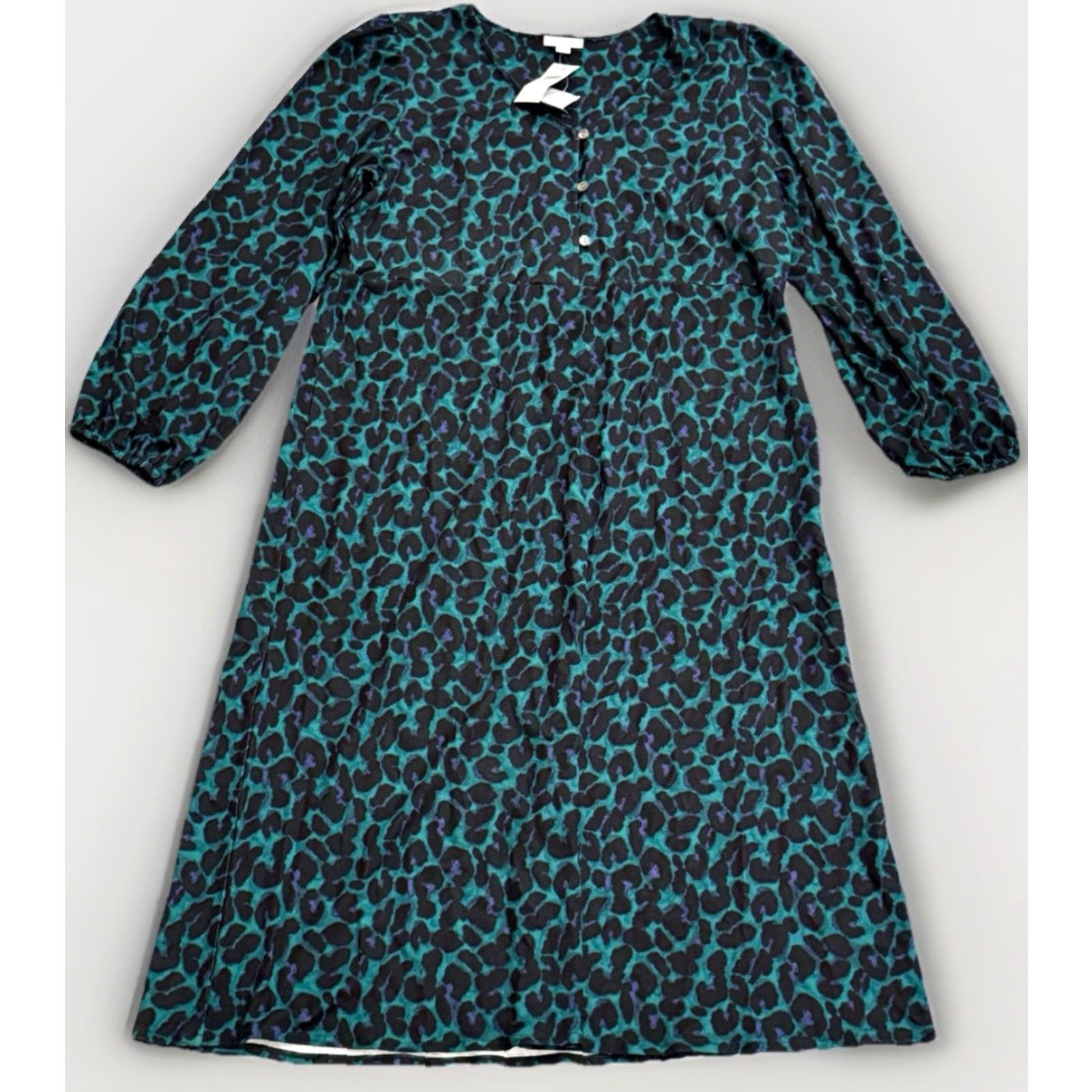 J. Jill J. Jill Pine Royal Leopard Lightweight Ponte Knit Midi Dress Women Sz L NWT Size L / US 10 / IT 46 - 3 Thumbnail