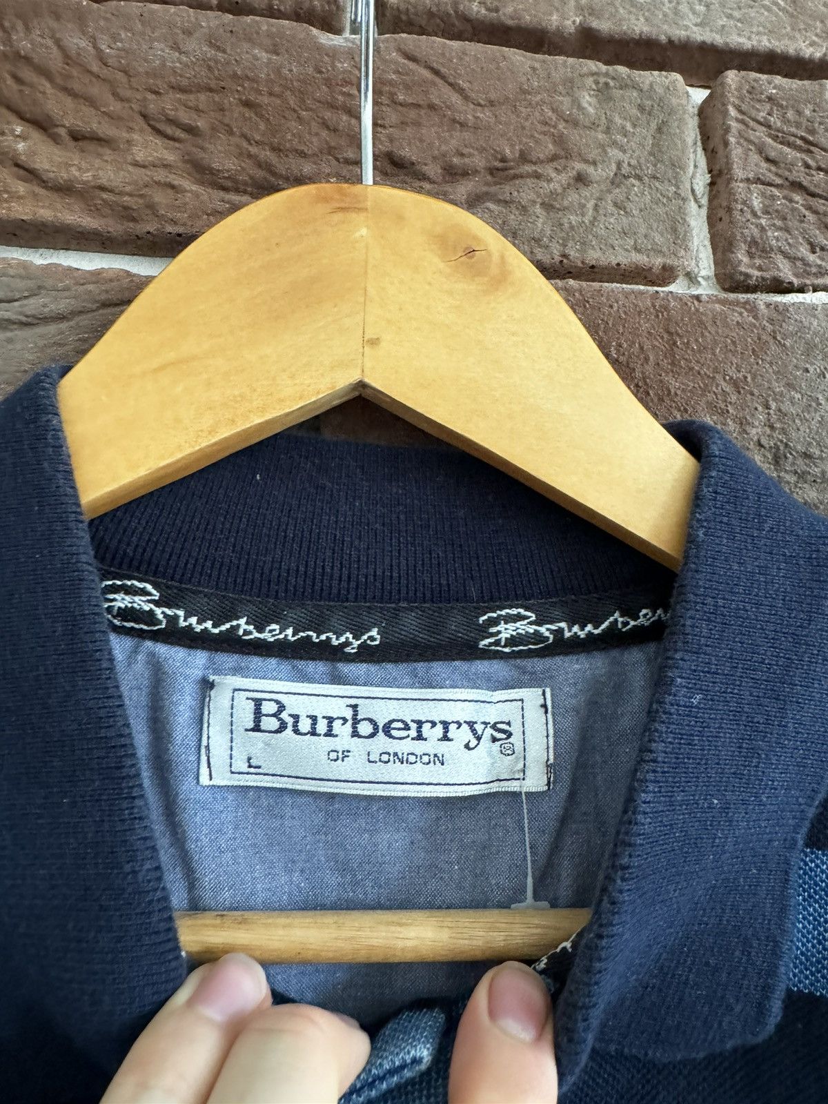 Burberry Vintage 90s Burberrys Vintage Striped Polo Shirt Large Hype Size US L / EU 52-54 / 3 - 6 Thumbnail
