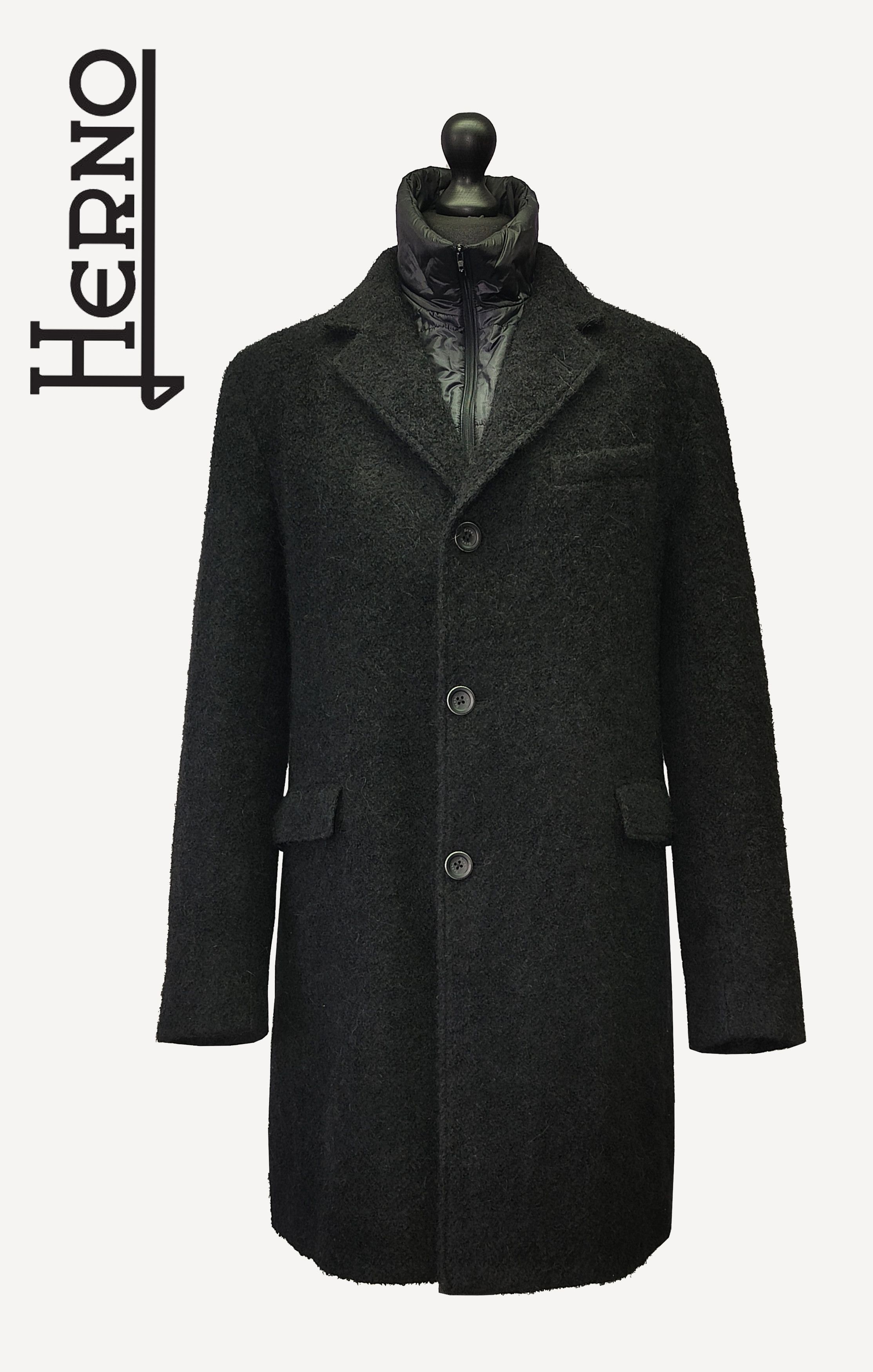 Herno HERNO _ WOOL _ MOHAIR _ ALPACA _ PADDED BLACK BEAVER COAT Size US L / EU 52-54 / 3 - 1 Thumbnail