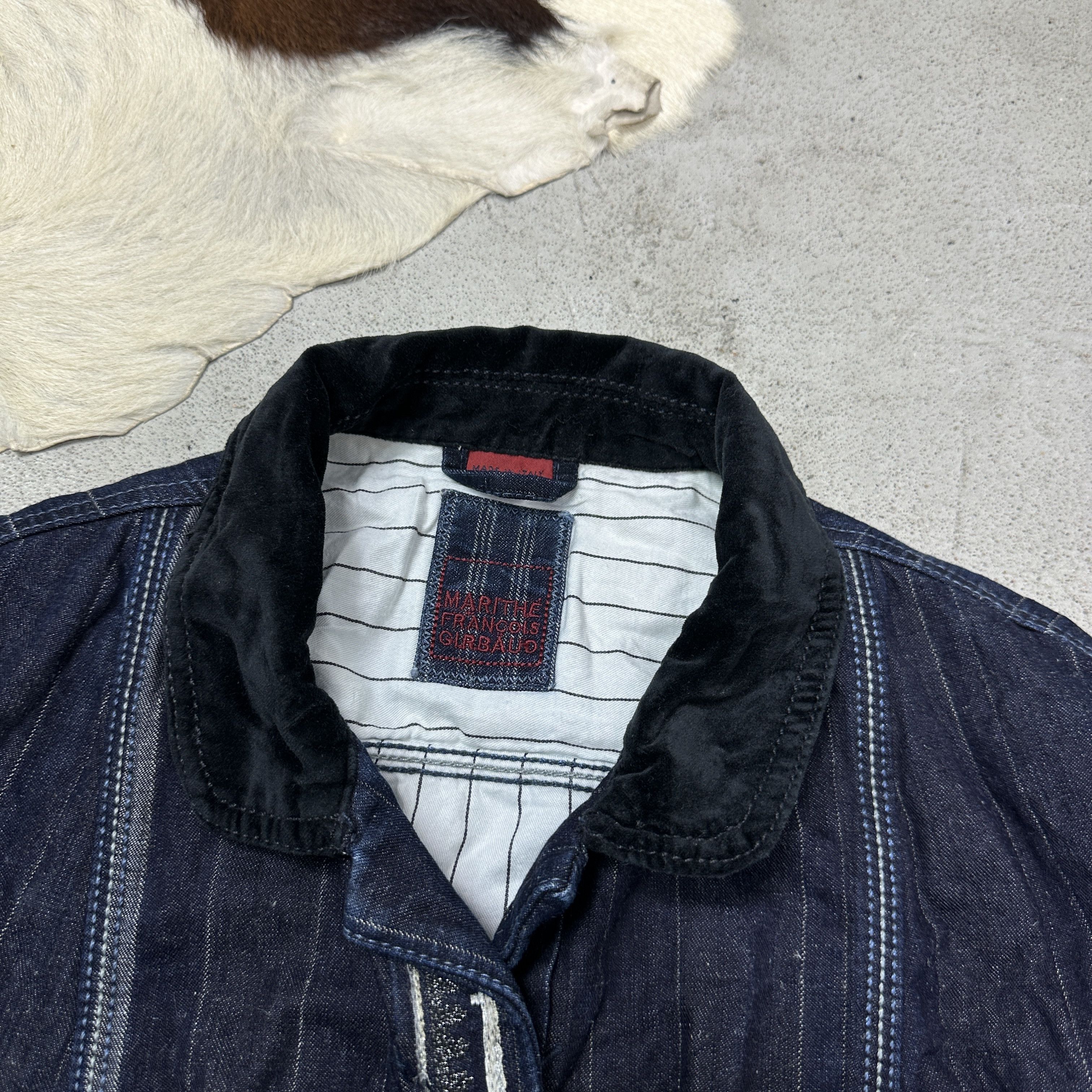 Marithe + Francois Girbaud Vintage Denim Fitted Striped Marithe Francois Girbaud Jacket Size M / US 6-8 / IT 42-44 - 6 Thumbnail