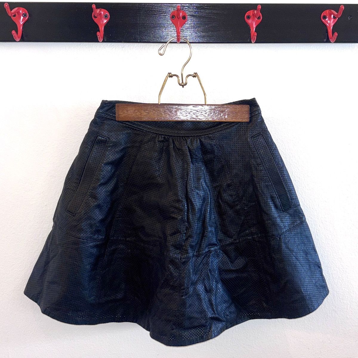 L'AGENCE Leather L'Agence Black Flared Mini Skirt Size 25" / US 0 / IT 36 - 1 Thumbnail