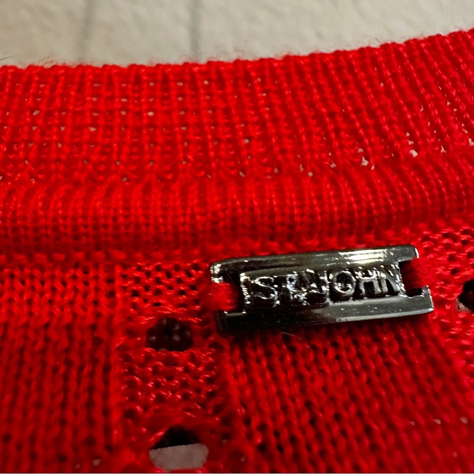 St. John St John XS Santana Knit Red Cardigan Sweater Long Sleeve Size XS / US 0-2 / IT 36-38 - 3 Thumbnail