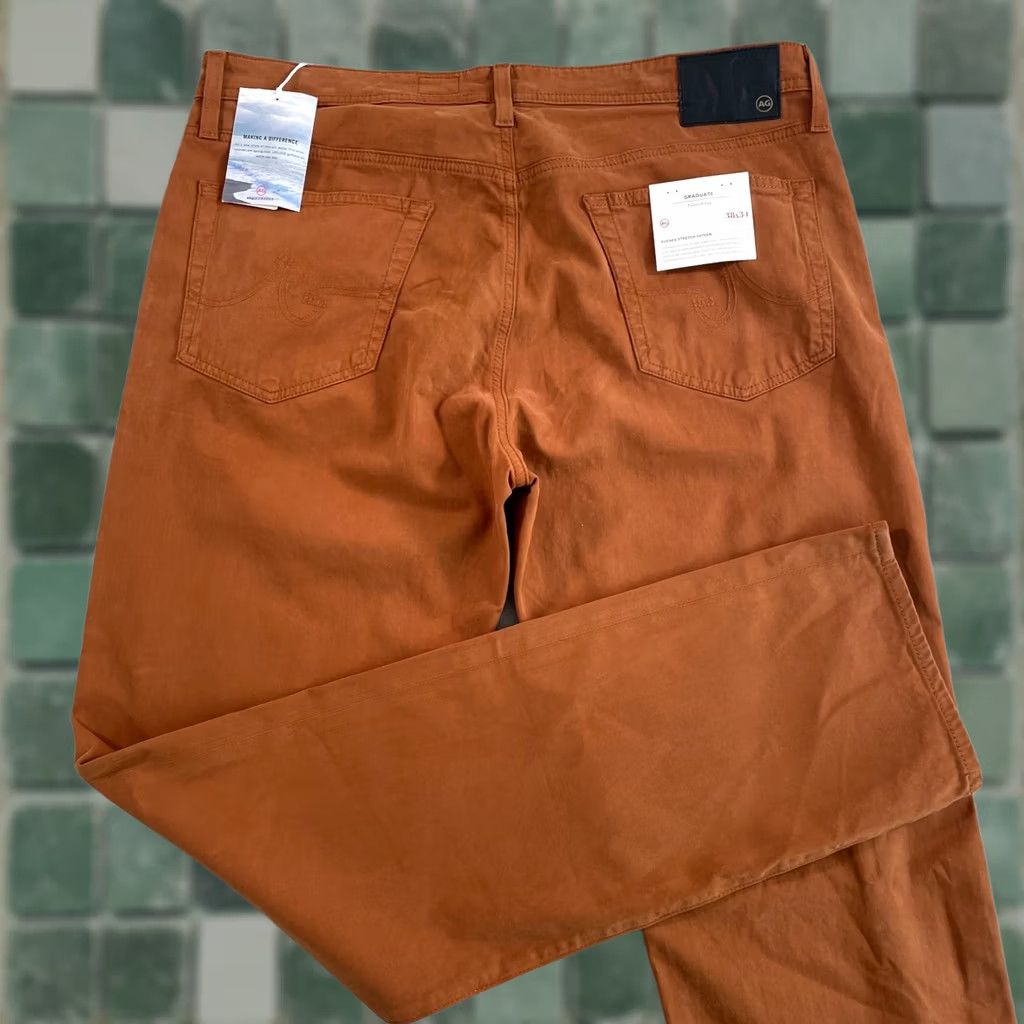 Vintage AG Adriano Goldschmied Graduate Tailored Leg Jeans Men 38x35 Brown NWT Denim 5-Pocket Stretch Tailored Leg Jeans Mens Size US 38 / EU 54 - 1 Thumbnail