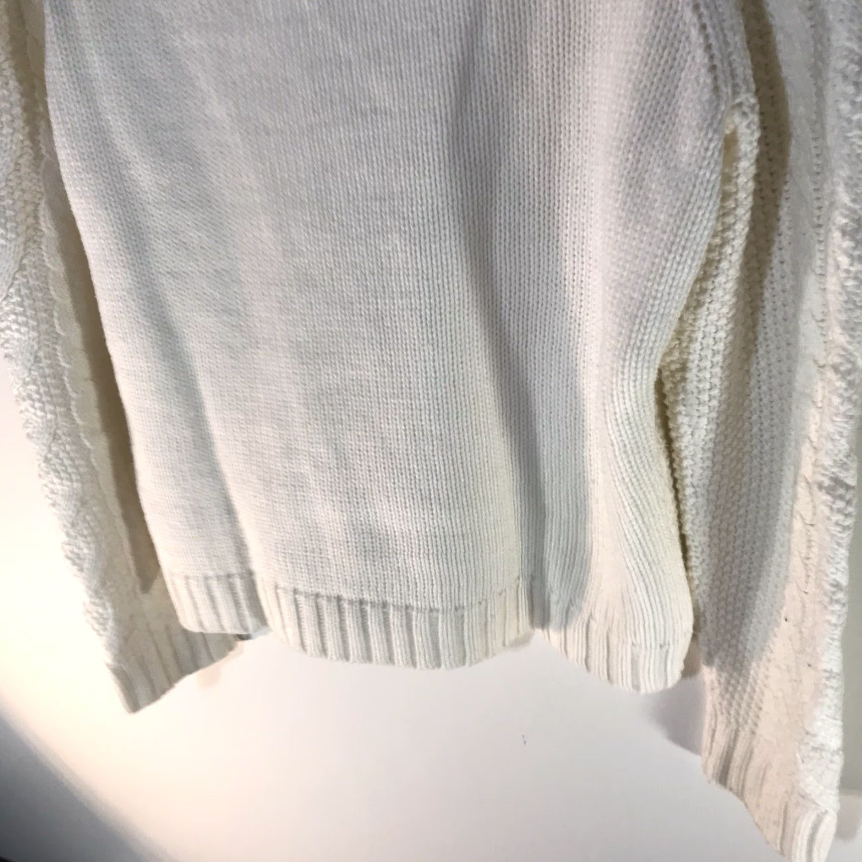 Vintage St. John's Bay Womens Sweater Pullover V-Neck Cable Knit Acrylic Ivory Size L Fall Winter Classic Size L / US 10 / IT 46 - 6 Thumbnail
