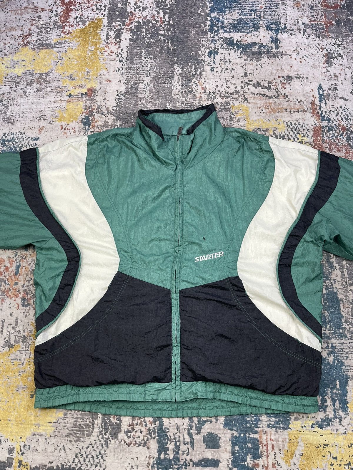Starter Vtg 90s Starter Back Hit Big Logo Nylon Windbreaker Size US L / EU 52-54 / 3 - 2 Thumbnail