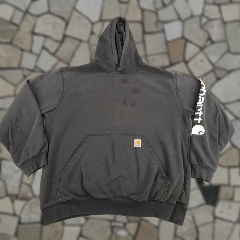 Carhartt Carhartt Hoodie Mens Large Black Loose Fit Midweight Sleeve Sweatshirt Logo Pullover Size US L / EU 52-54 / 3 - 1 Thumbnail