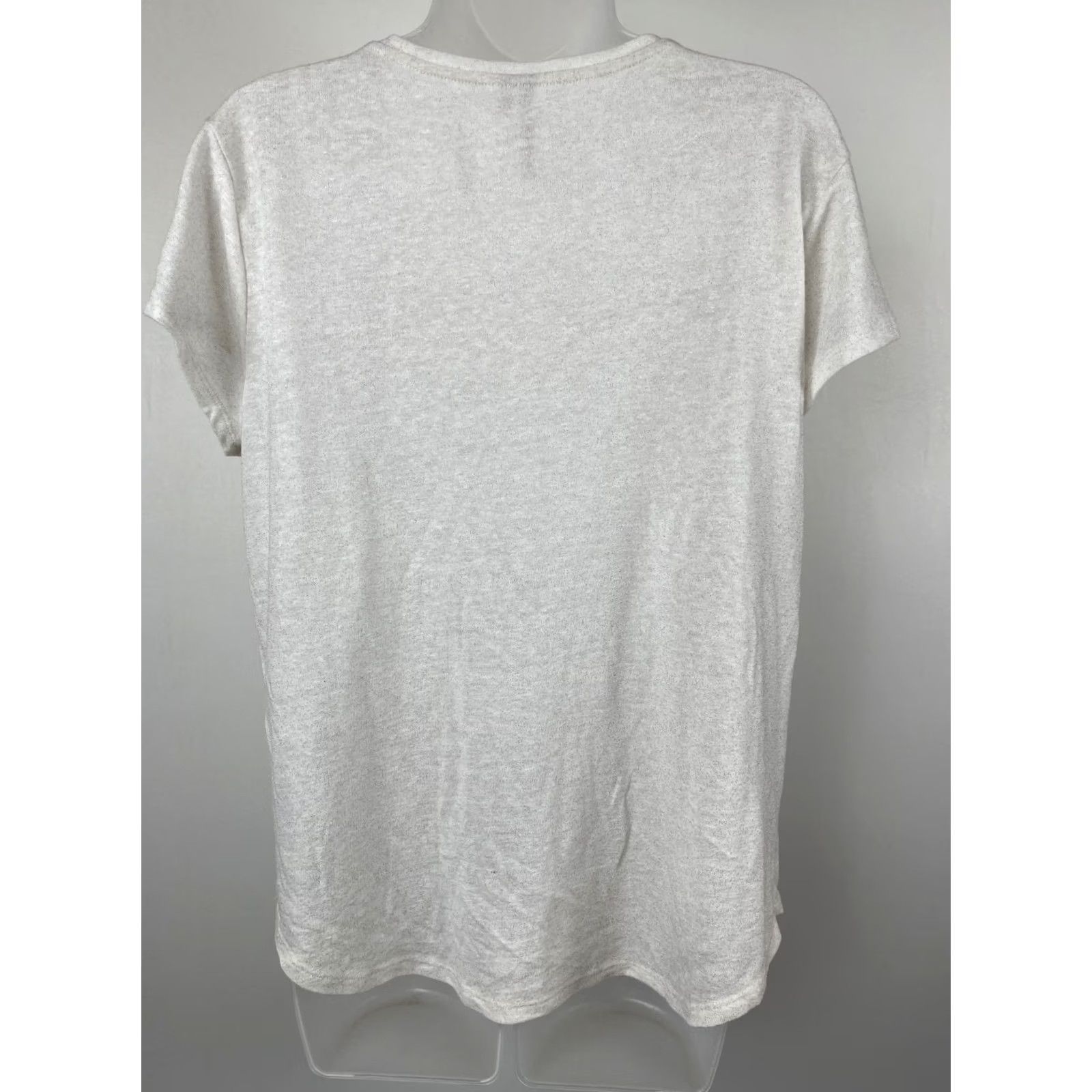 Banana Republic Banana Republic Womens Medium Beige Relaxed Fit Scoop Neck Tee Shirt Size M / US 6-8 / IT 42-44 - 5 Thumbnail