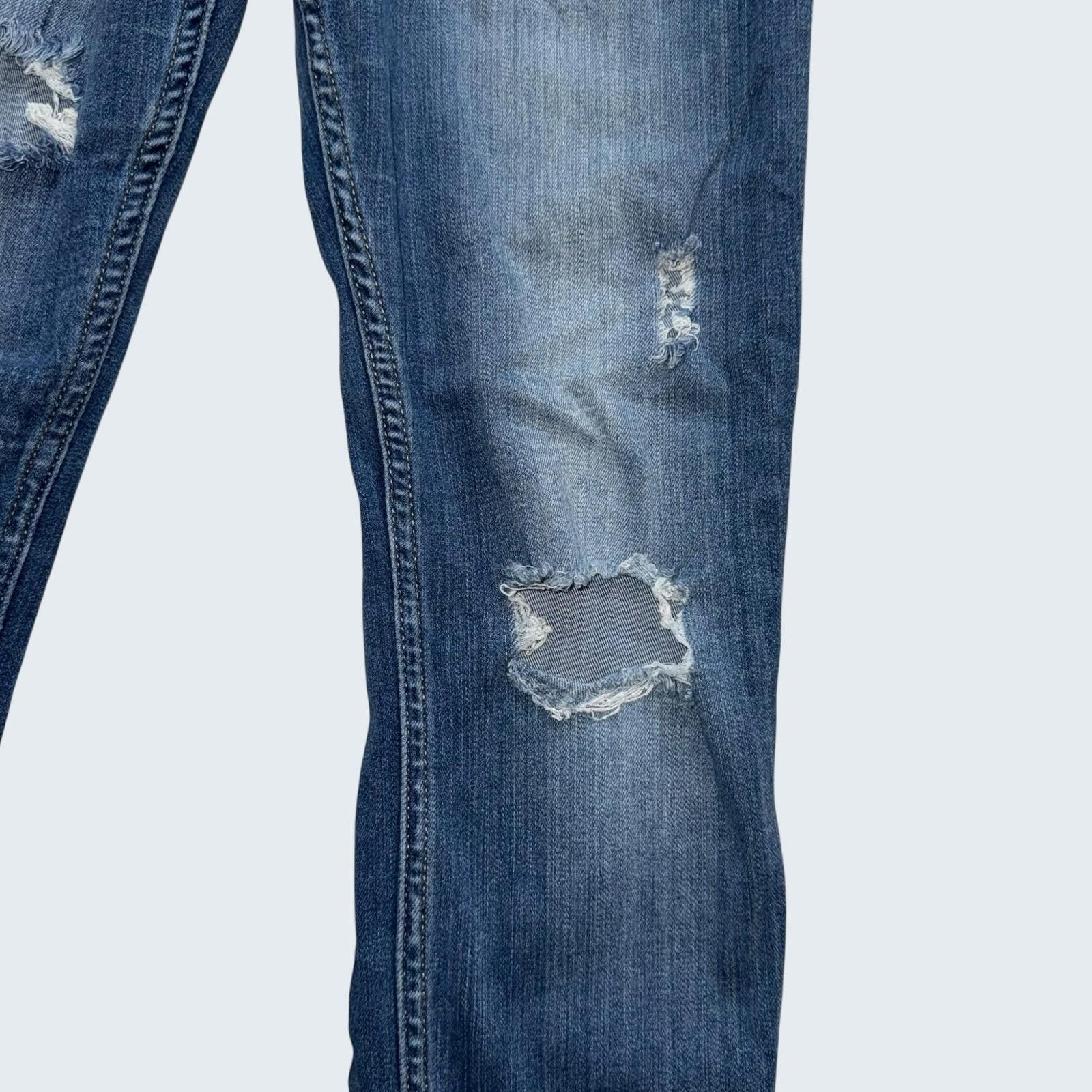 Hollister Hollister Ultra High Rise W30 L28 Distressed Blue Skinny Size 30" / US 8 / IT 44 - 6 Thumbnail