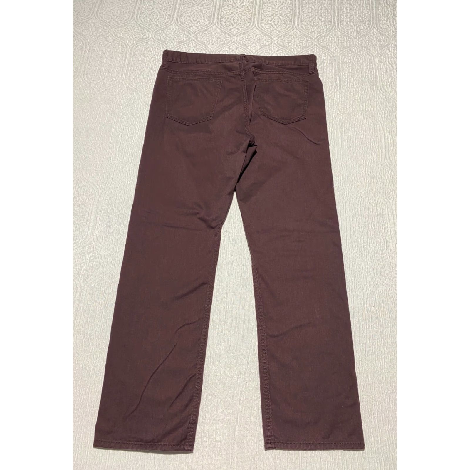 Banana Republic Banana Republic Slim Fit Chino Pants Men's 35×30 Maroon Stretch Size US 35 - 2 Thumbnail