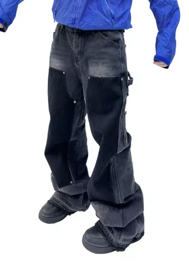 Japanese Brand studded fringe lumberjack bootcut jeans Size US 36 / EU 52 - 1 Thumbnail