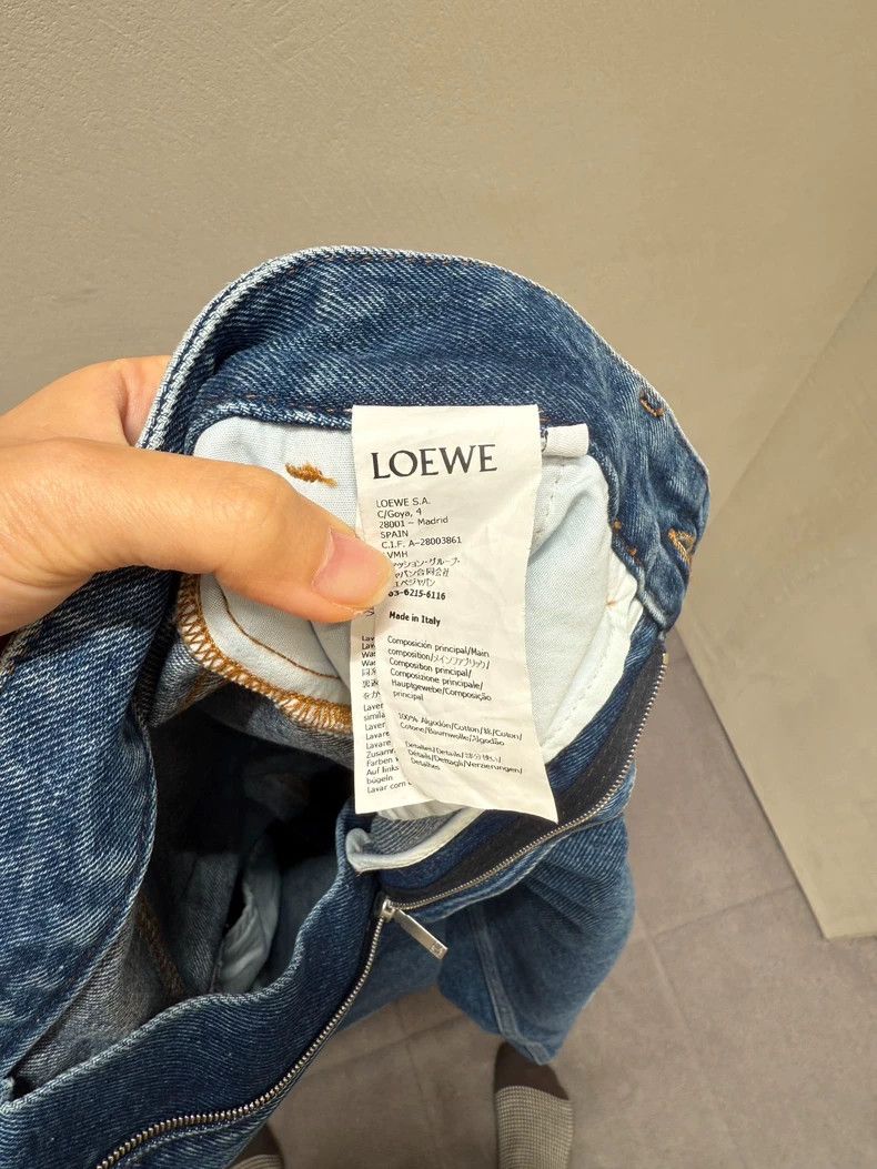 Loewe Loewe Women's Fashion Show Collection Logo Print Denim Cot Size 35" - 5 Thumbnail
