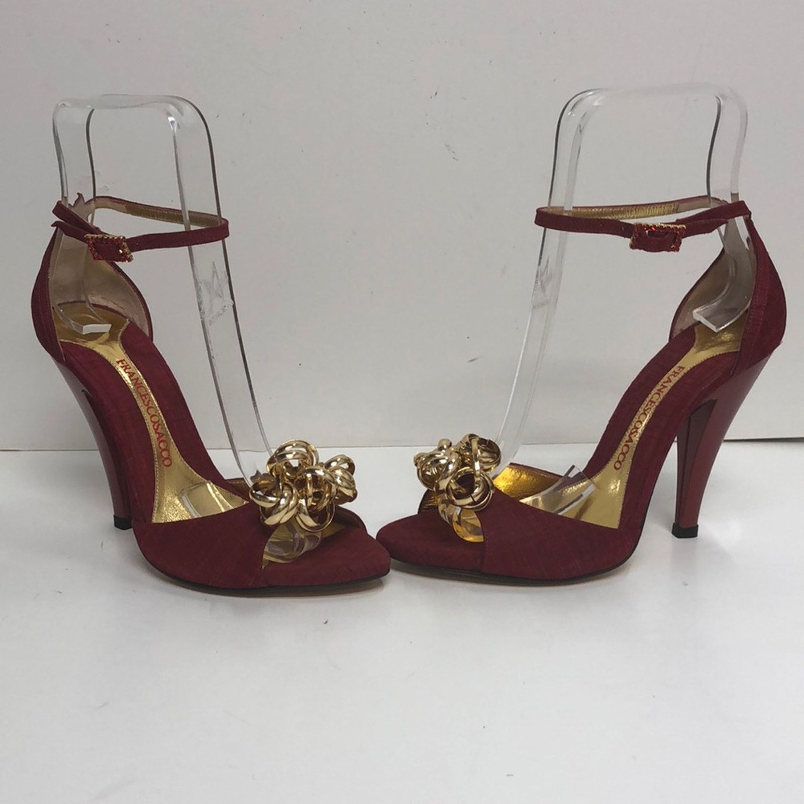 & Other Stories Francesco Sacco Made in Italy Red HighHeel Sandal Size US 7 / IT 37 - 3 Thumbnail