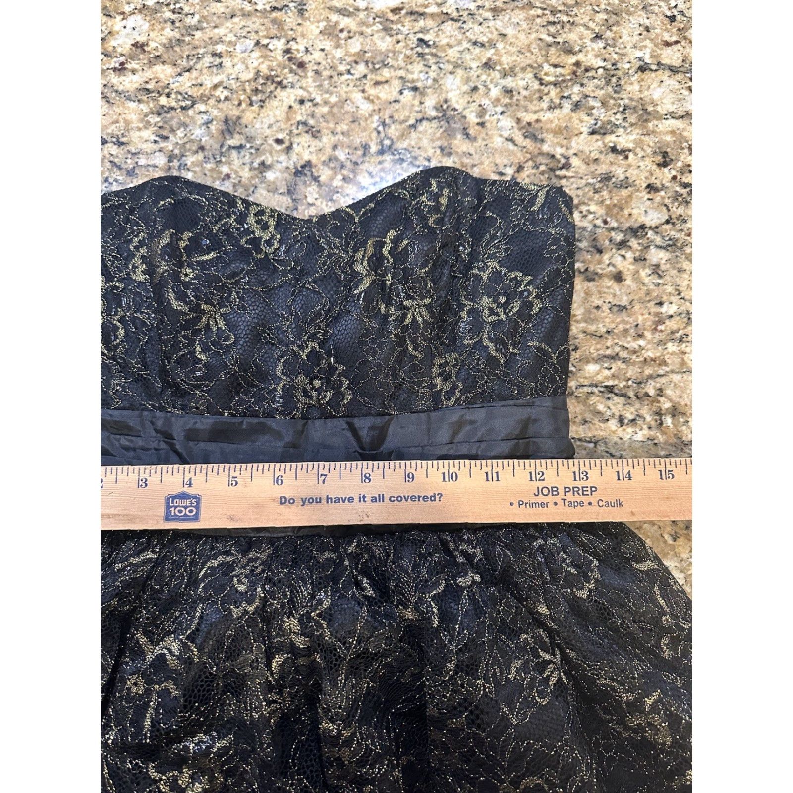Betsey Johnson VINTAGE Betsey Johnson Dress Cocktail Mini Strapless 8 Women Black Gold Mens? Ladies? Size M / US 6-8 / IT 42-44 - 8 Thumbnail