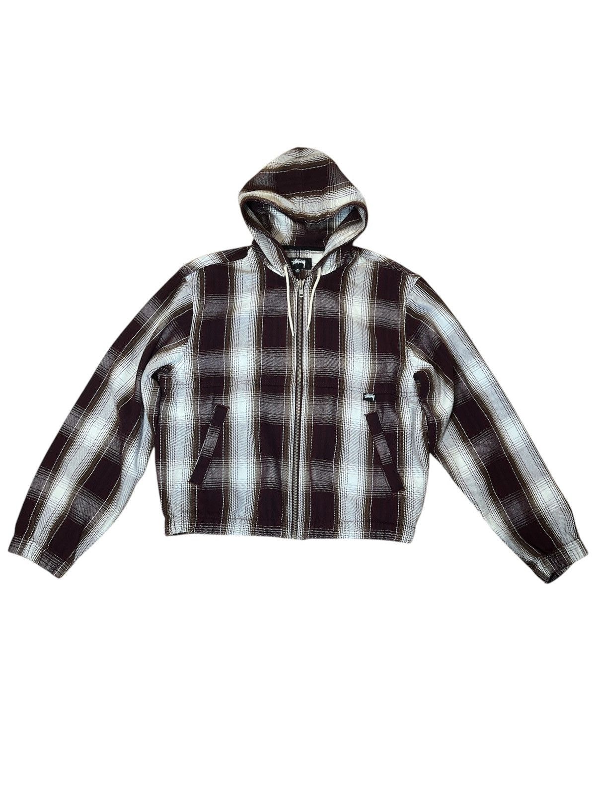 Streetwear × Stussy × Vintage Stussy Plaid Work Jacket Zip Up 