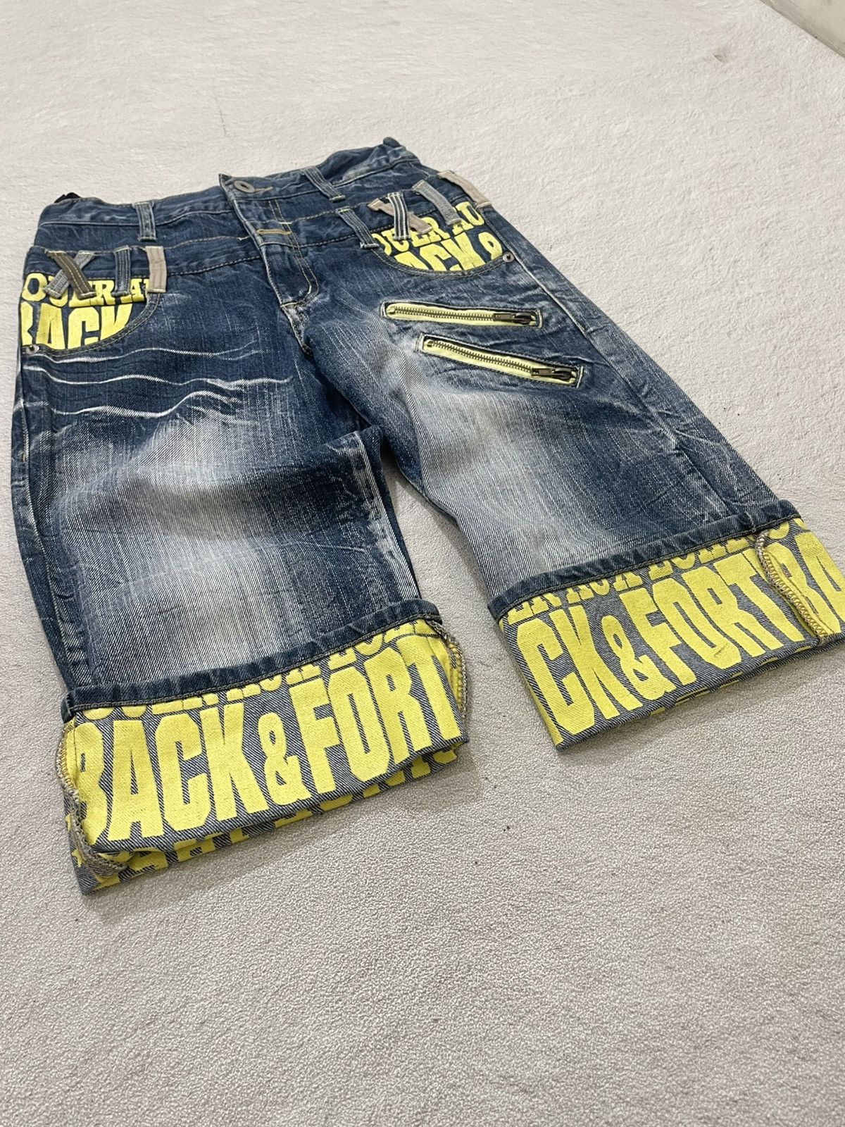 Japanese Brand 2000s Nylaus Double Waist Pants Multi Pocket Stonewash Y2K Size US 26 / EU 42 - 4 Thumbnail