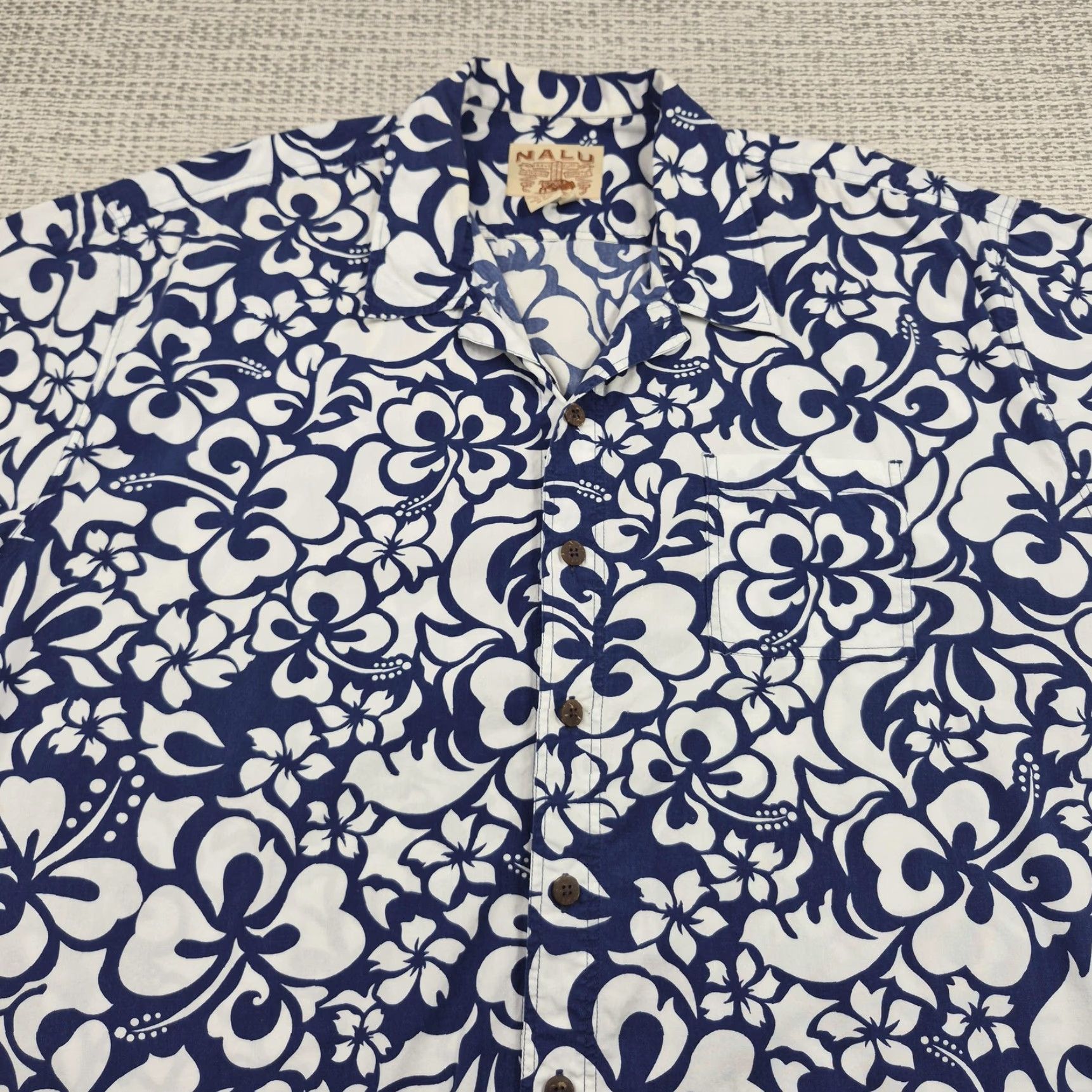 ALOHAS NALU Shirt Mens 2XL Button Up Blue Hawaiian Aloha Floral COX Communications Size US XXL / EU 58 / 5 - 4 Thumbnail
