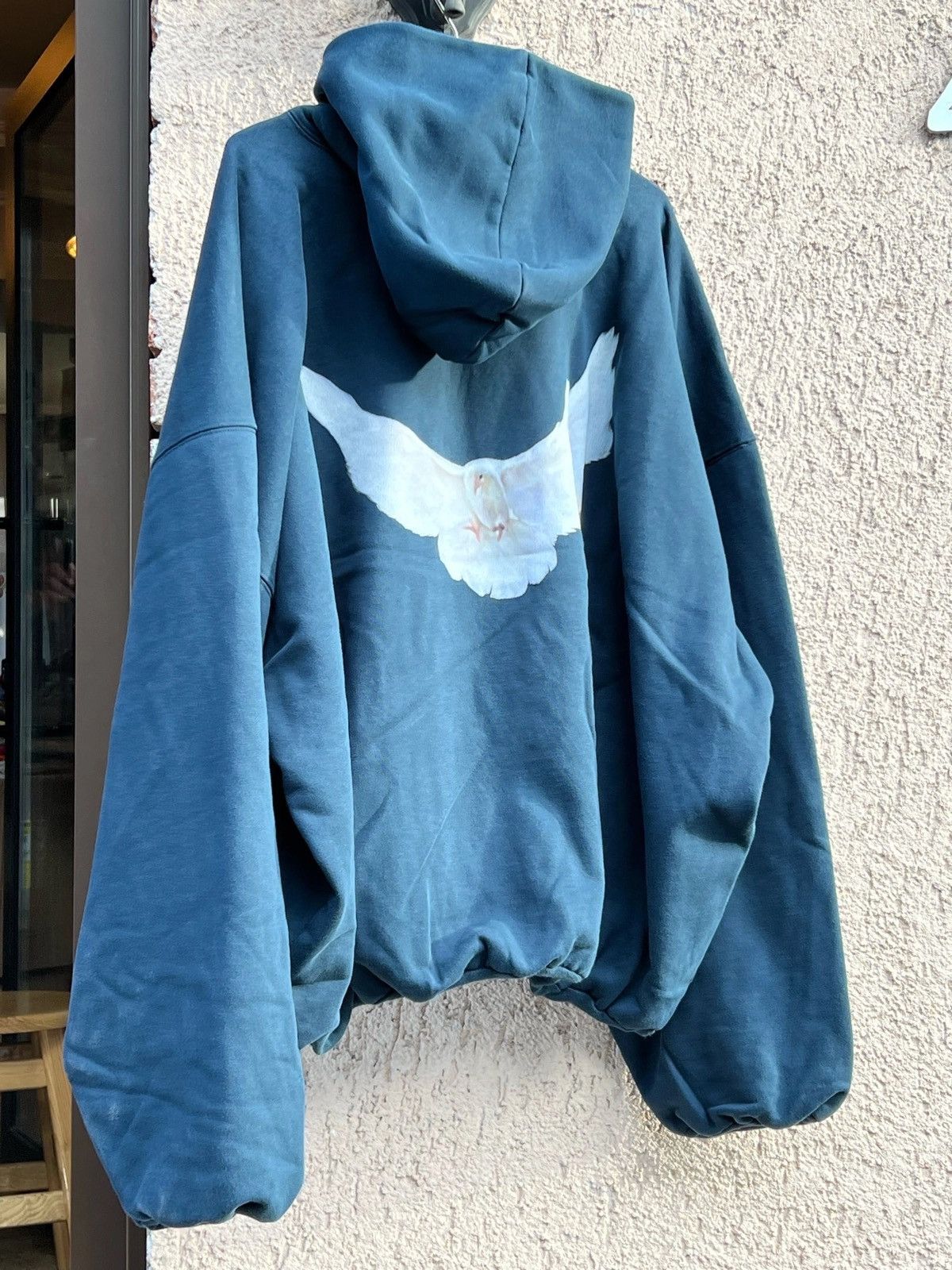 Balenciaga × Gap × Kanye West NOT LAA Yeezy Gap Balenciaga Dark Blue Dove Hoodie Size US XXL / EU 58 / 5 - 2 Thumbnail
