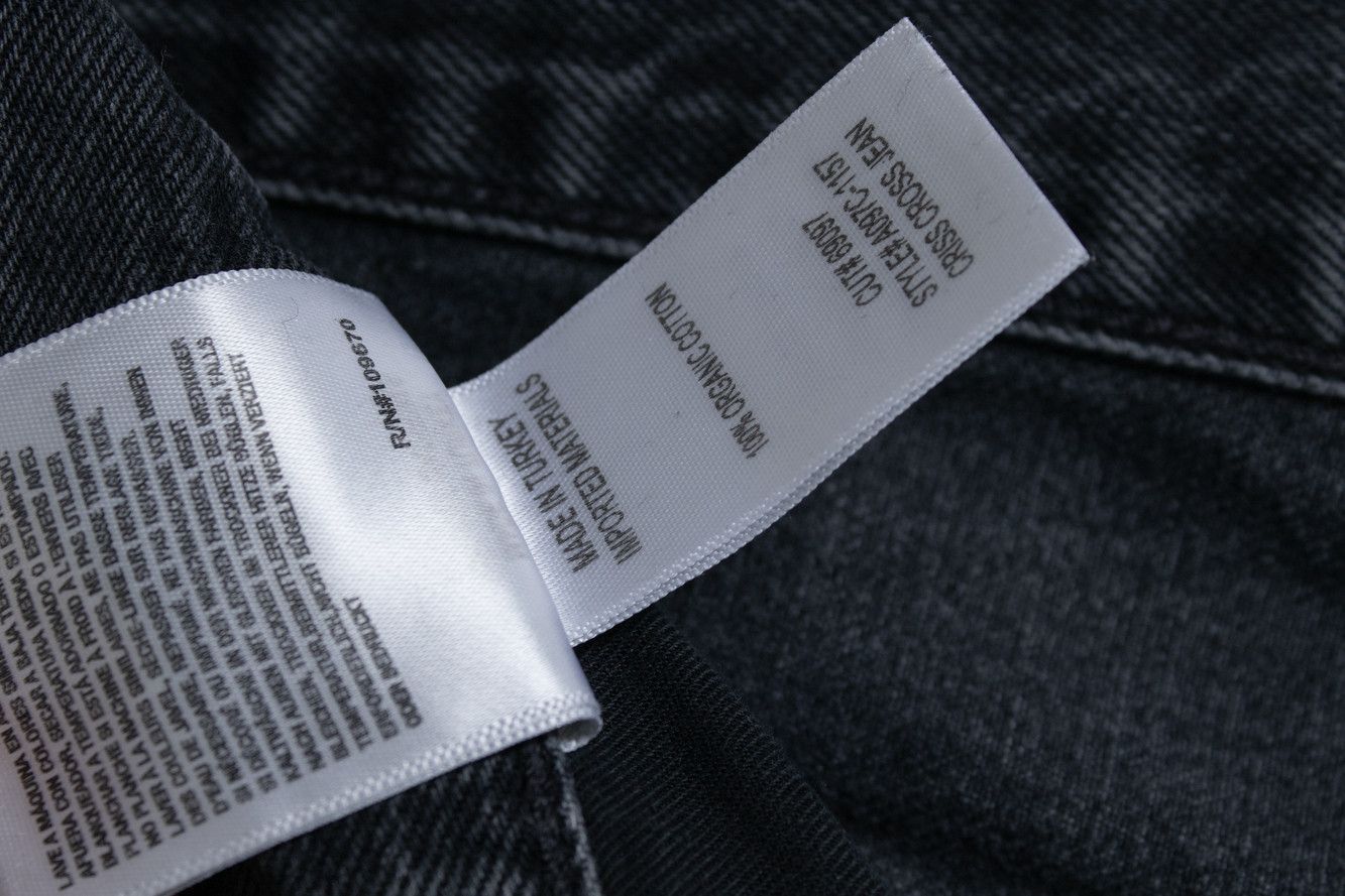 Agolde Agolde, wide leg criss cross jeans in black Size 29" - 6 Thumbnail