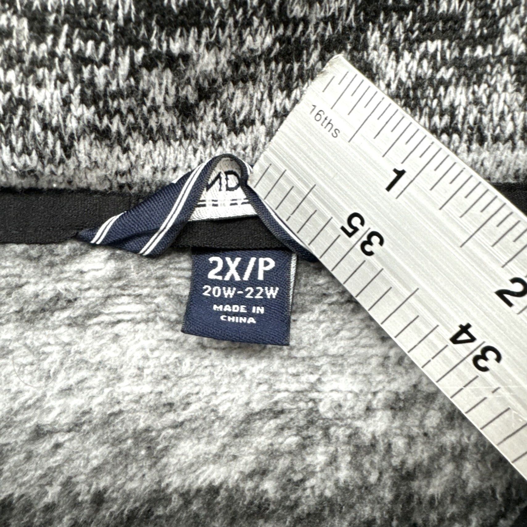 Lands' End Lands' End 1/4 Zip Fleece Jacket Black White Striped Plus 2X Women's Po Size XXL / US 16-18 / IT 52-54 - 3 Thumbnail
