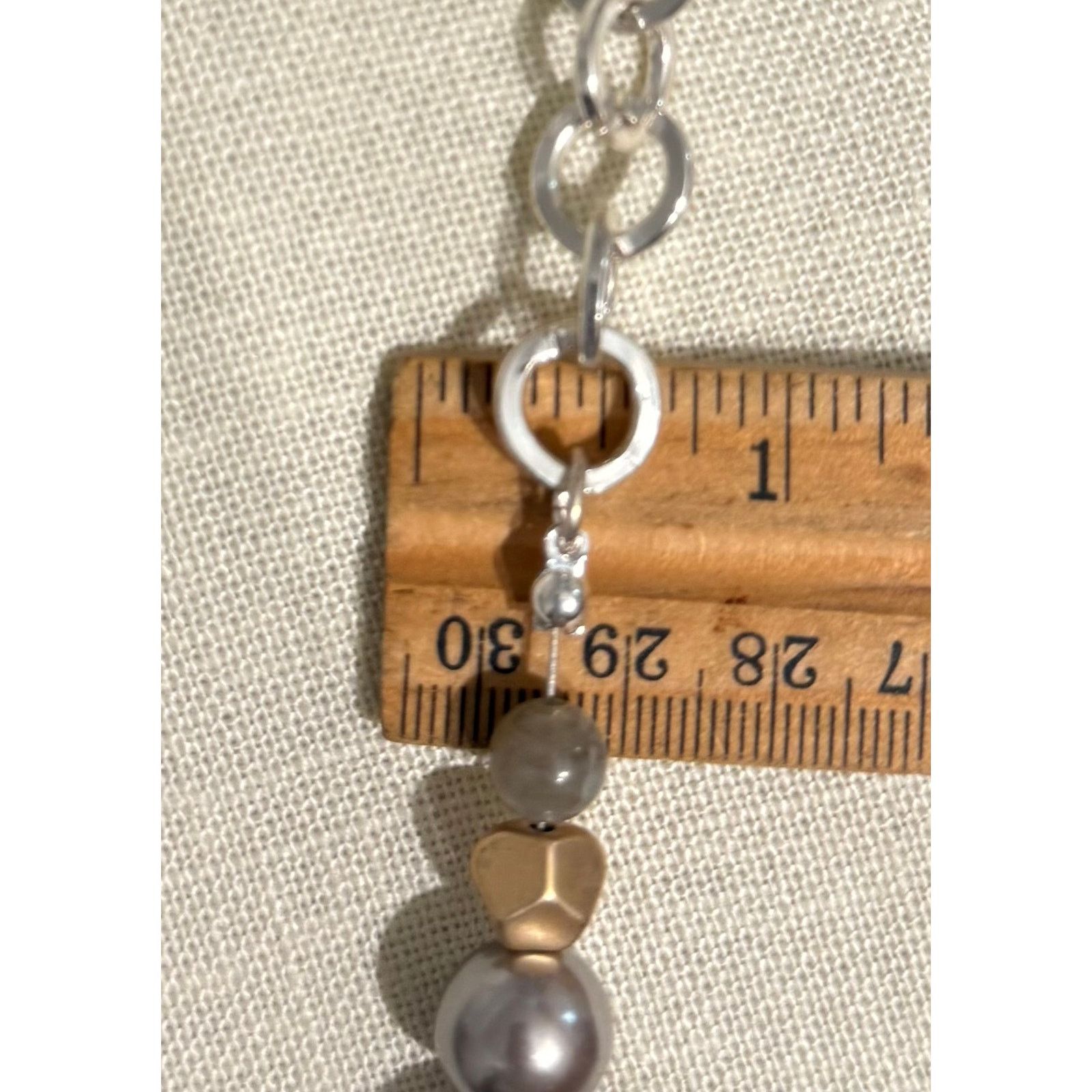 Other NWT Macy’s Neutral Beaded Tassel Statement Necklace 32” + 4” Size ONE SIZE - 3 Thumbnail