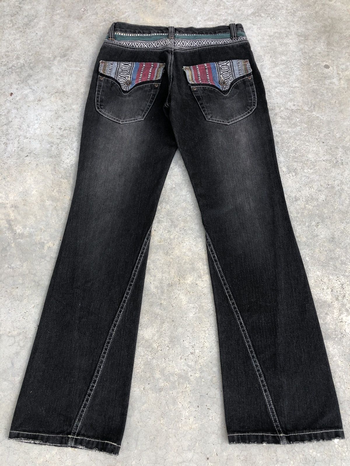 If Six Was Nine Japanese Nylaus Flared Jeans Distressed Navajo Size US 30 / EU 46 - 2 Thumbnail