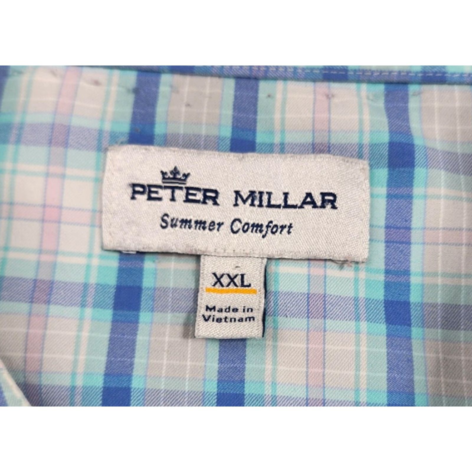 Peter Millar Peter Millar Shirt Mens 2XL Blue Plaid Summer Comfort Stretch Button Up Easy Care Size US XXL / EU 58 / 5 - 5 Thumbnail