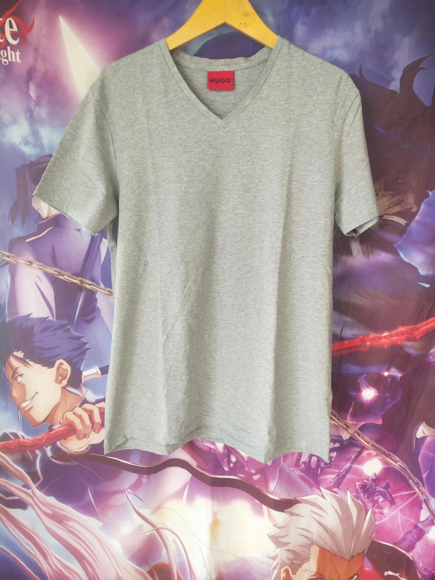 Hugo Boss Hugo Boss Grey Basic V-Neck Tees Size US L / EU 52-54 / 3 - 1 Thumbnail