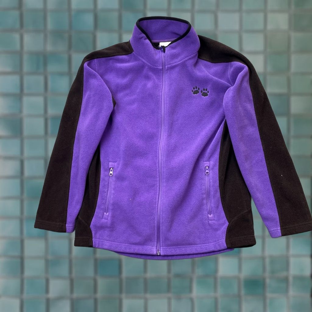 Vintage VINTAGE The Animal Rescue Site Jacket Womens L Purple Paw Trimmed Polar Fleece Coat Size L / US 10 / IT 46 - 1 Thumbnail