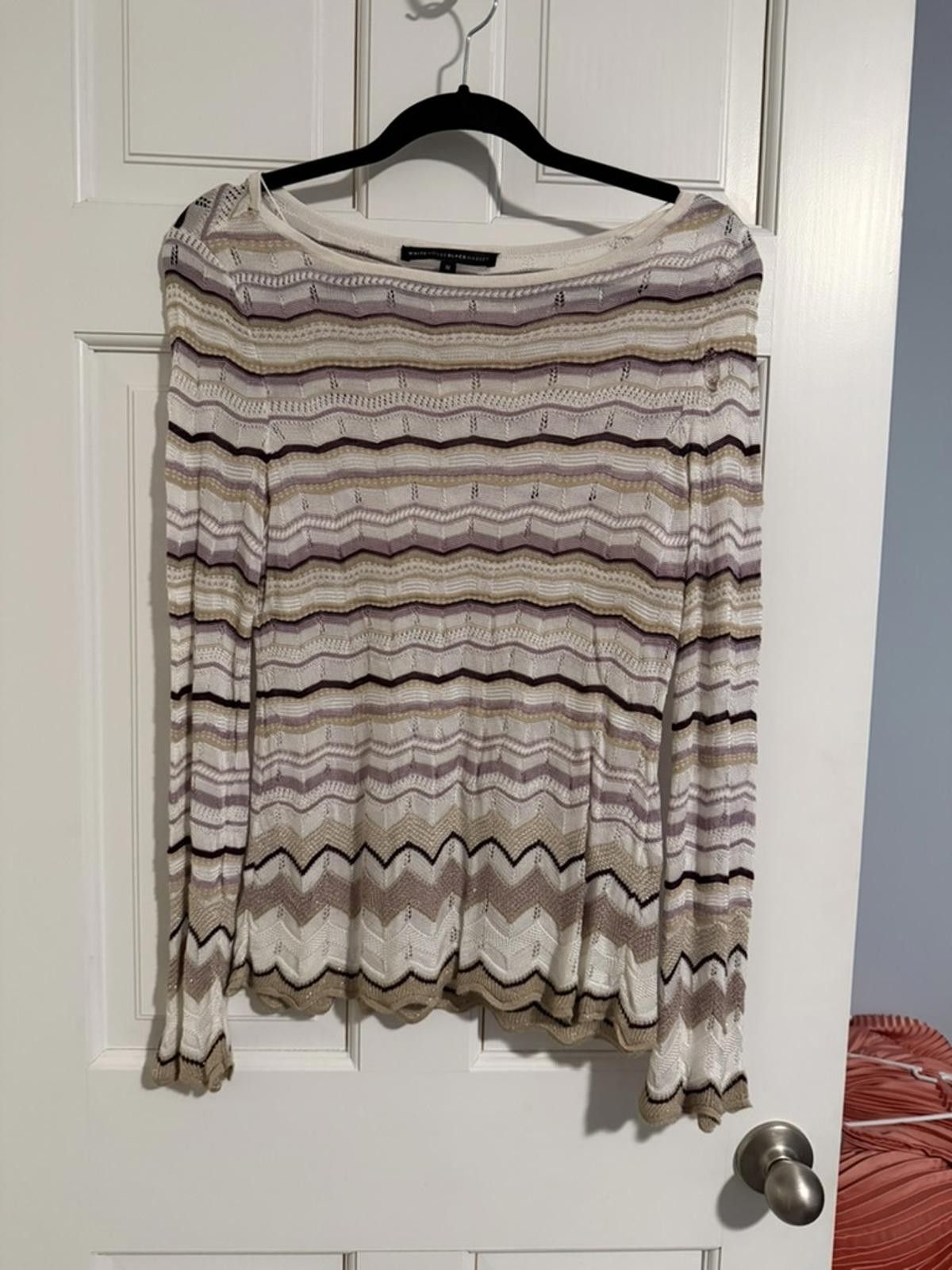 Other White House Black Market Medium Multicolor Chevron Sweater M Size M / US 6-8 / IT 42-44 - 4 Thumbnail