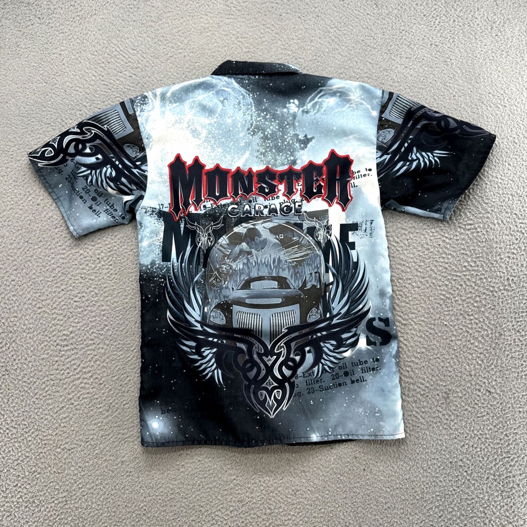 Garage Monster Garage Button Up All Over Graphic Short Sleeve Shirt Mens Size 16/18 Multicolorx Size US M / EU 48-50 / 2 - 7 Thumbnail