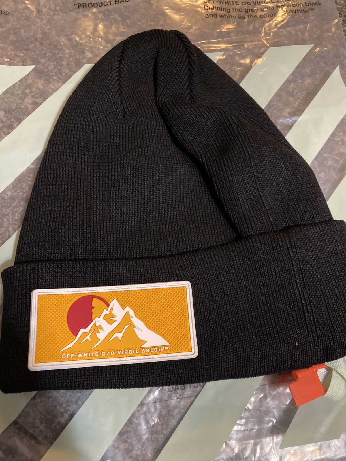 Off-White × Virgil Abloh Off-White Patch Beanie Black Size ONE SIZE - 2 Thumbnail