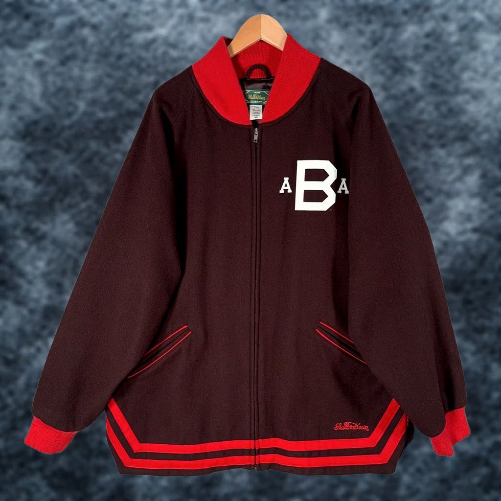 Vintage VINTAGE Stall & Dean Brown University Varsity Jacket 3XL Wool Letterman Ivy League Brown Maroon Satin Lined Full Zip Embroidered Limited Edition Mens Size US XXL / EU 58 / 5 - 1 Thumbnail