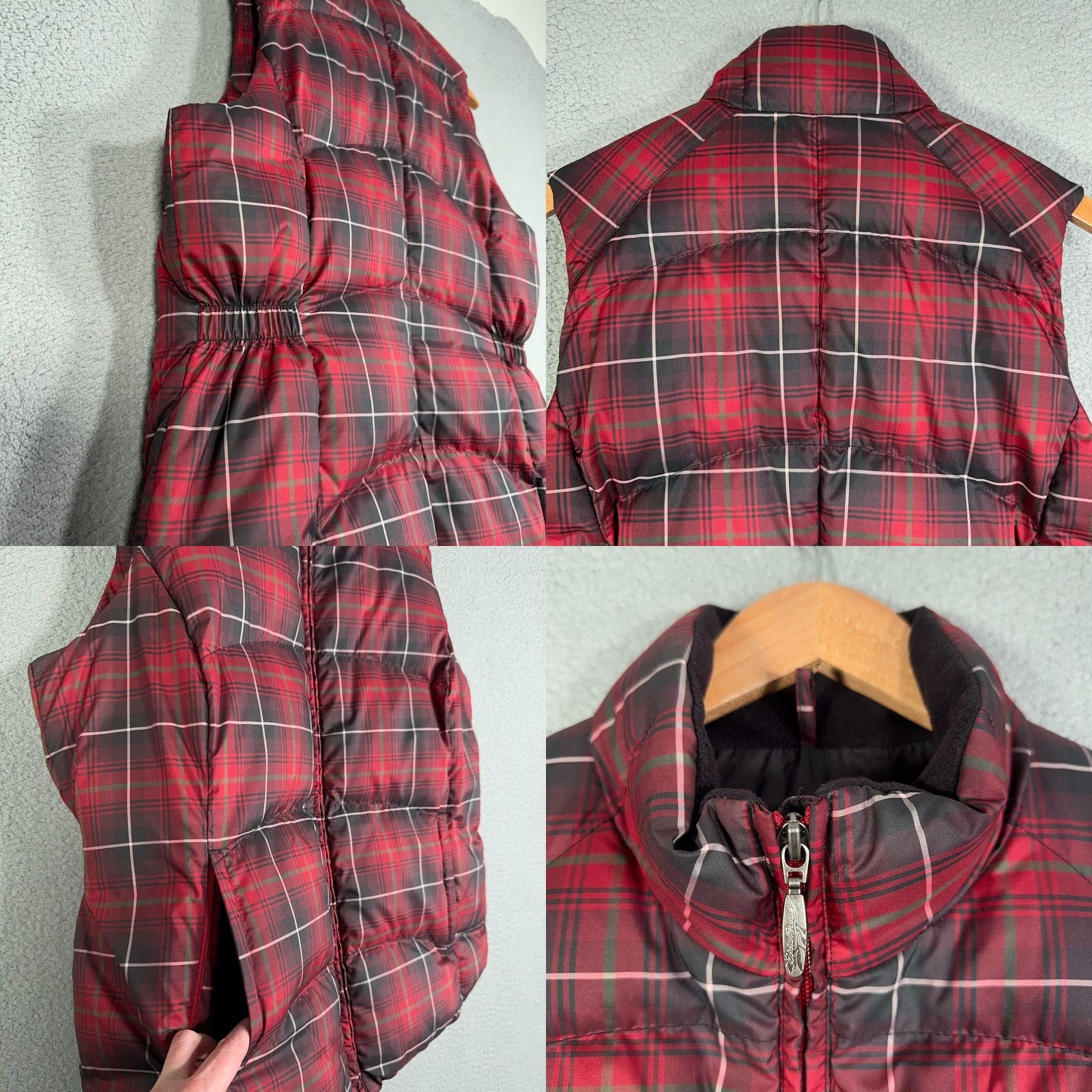 Eddie Bauer Eddie Bauer Puffer Vest Womens 1X Red Black Plaid Down Full Zip Vest Size XL / US 12-14 / IT 48-50 - 8 Thumbnail