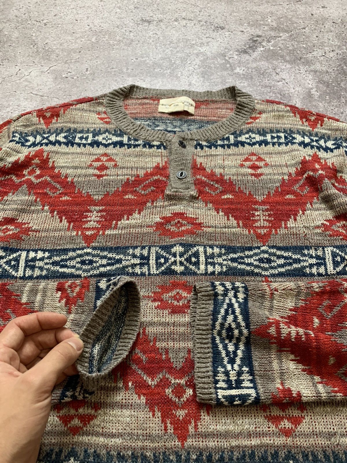 Denim & Supply Ralph Lauren × Vintage DENIM SUPPLY RALPH LAUREN RRL SWEATER KNITTED TEXAS INDIGO Size US XXL / EU 58 / 5 - 5 Thumbnail