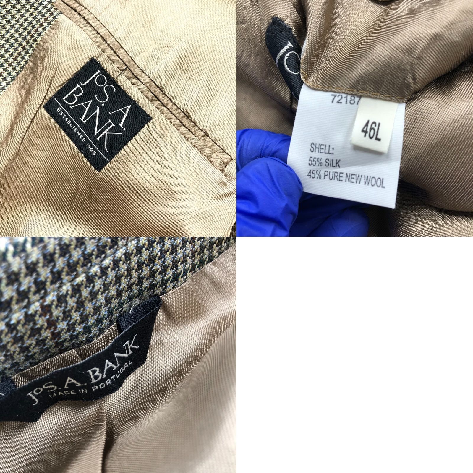Jos. A. Bank Jos. A. Bank Sport Coat Houndstooth Multicolor Silk Wool 46L Long Button Jacket Mens Regular Coat Size US S / EU 44-46 / 1 - 10 Thumbnail