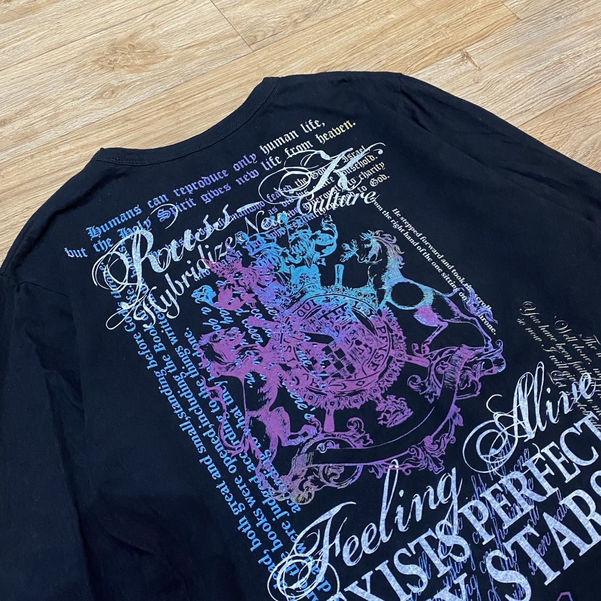 If Six Was Nine 2000s Russ-K Vkei Double Layer Poem Long Sleeve T-Shirt Size US M / EU 48-50 / 2 - 10 Thumbnail