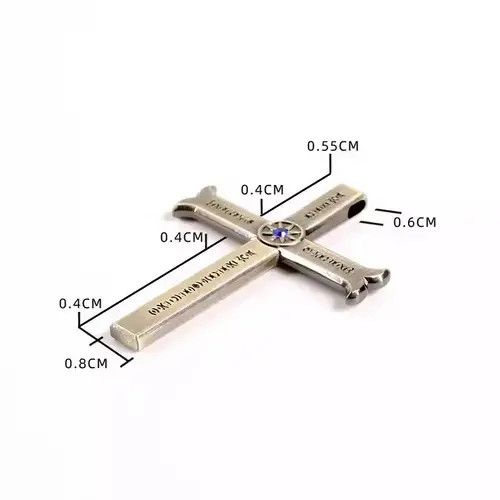 Other Bronze Colour Dracule Mihawk Cross Pendant Keychain Size ONE SIZE - 3 Thumbnail