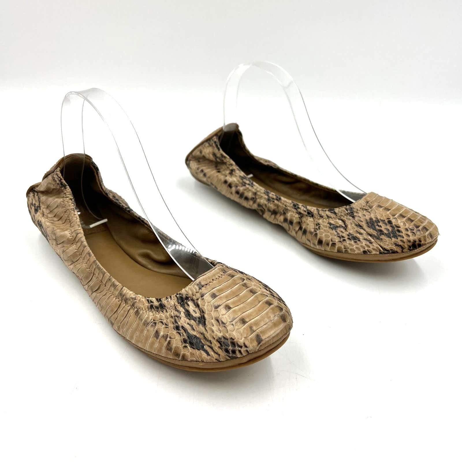 Tory Burch Tory Burch Eddie Python Ballet Flats Clay Snake Leather Size US 9.5 / IT 39.5 - 9 Thumbnail