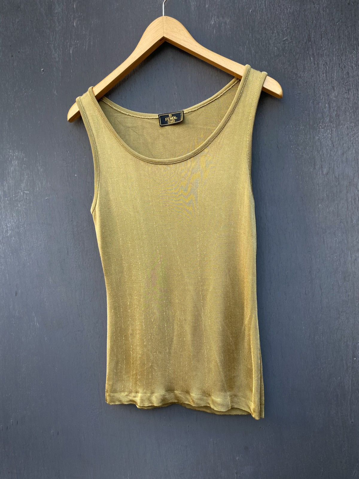 Fendi Fendi Vintage gold tank top size 46 Size L / US 10 / IT 46 - 1 Thumbnail