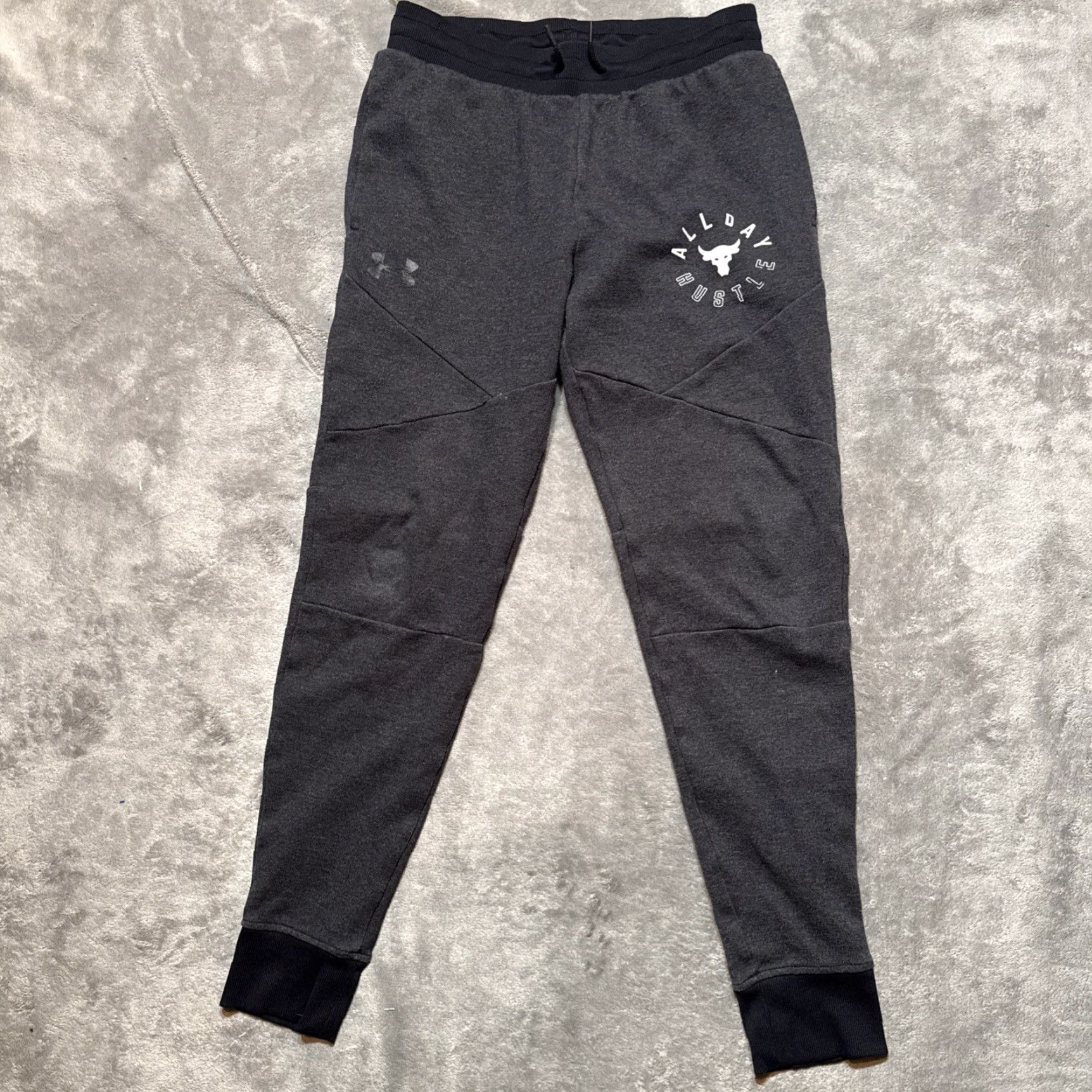 Under Armour Under Armour Project Rock Joggers Mens Medium Gray Double Knit All Day Hustle Size US 31 - 2 Thumbnail