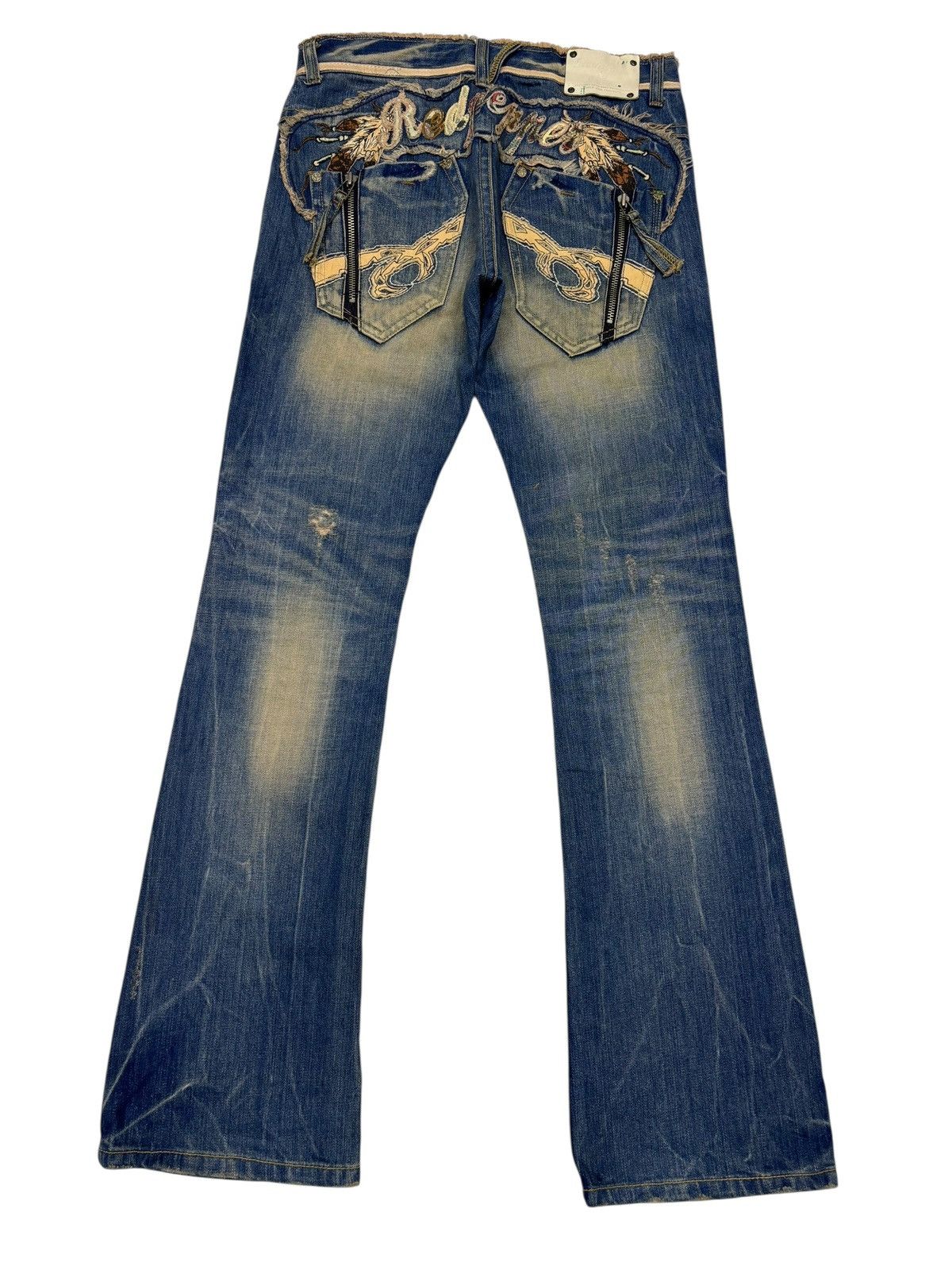 If Six Was Nine 🔥RED PEPPER Rusty Mud Wash Flared Jean Distressed Denim Size US 32 / EU 48 - 8 Thumbnail