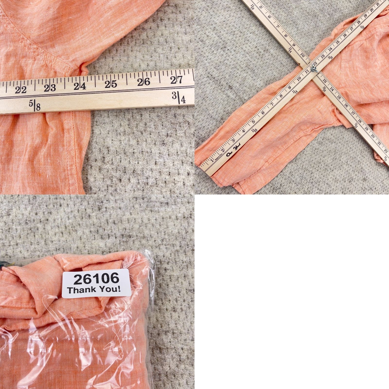 Ralph Lauren Lauren Ralph Lauren Shirt Women 2X Orange Linen Button Up Dress LRL VTG Peach Vintage: No? Size XXL / US 16-18 / IT 52-54 - 8 Thumbnail