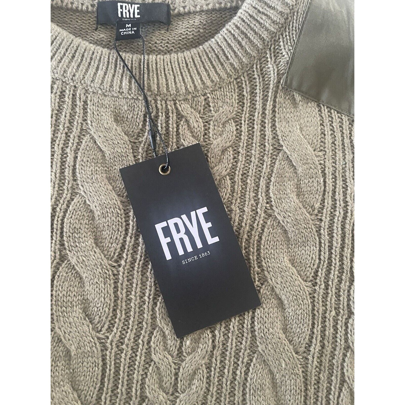 Frye Frye Men’s Olive Green Sweater Cable Knit Size Medium NWT Size US M / EU 48-50 / 2 - 6 Thumbnail