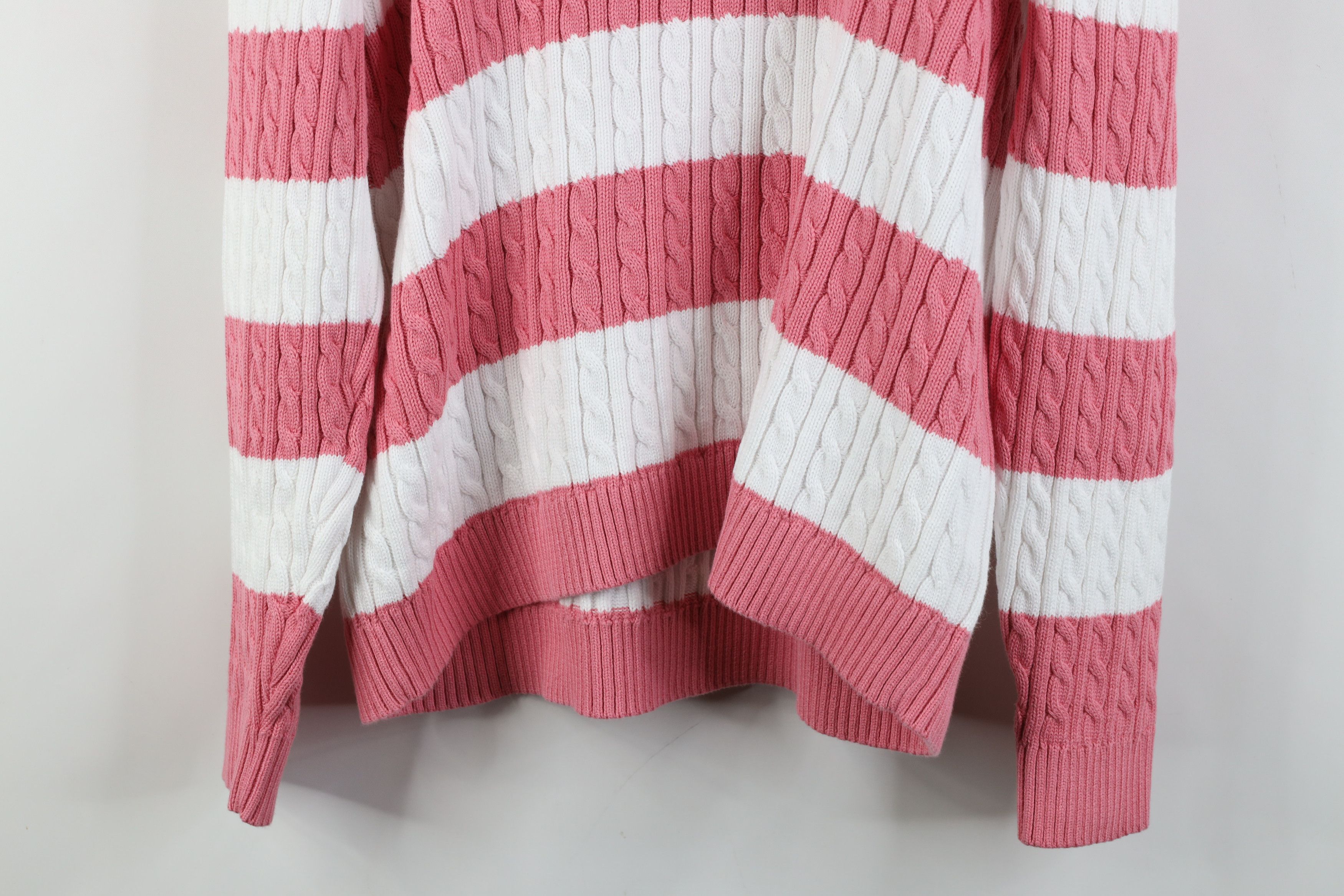 Lands' End Vintage Lands End Ribbed Chunky Cable Knit Crewneck Sweater Size XL / US 12-14 / IT 48-50 - 12 Thumbnail