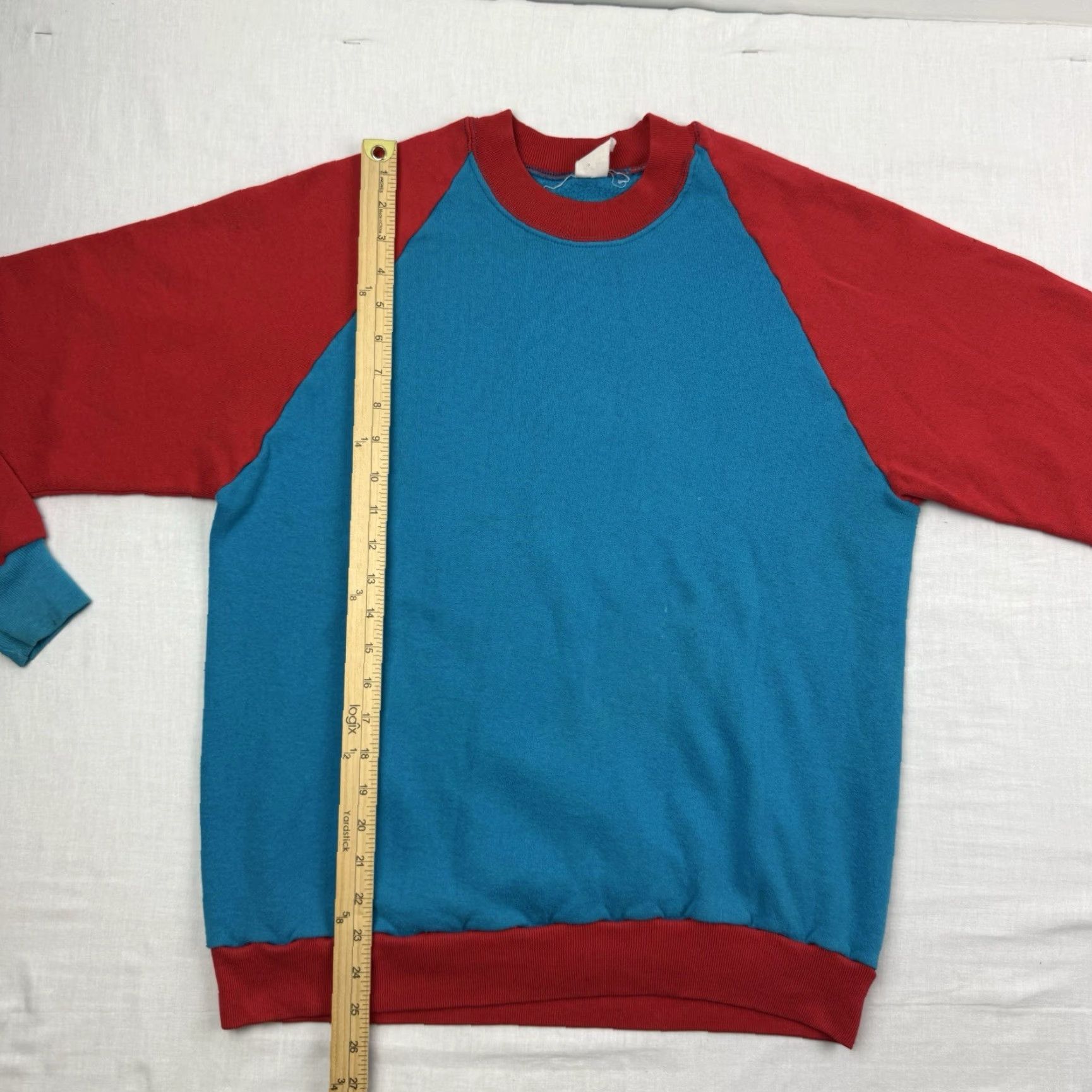 Vintage VINTAGE 1960s Sweatshirt Adult XL Blue Two Tone Raglan Made in USA Mens Size US XL / EU 56 / 4 - 6 Thumbnail