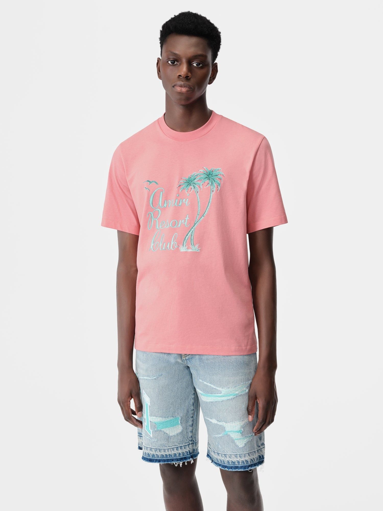 Amiri o1s1wg110525 Twisted Palms T-Shirt in Pink Size US L / EU 52-54 / 3 - 3 Thumbnail