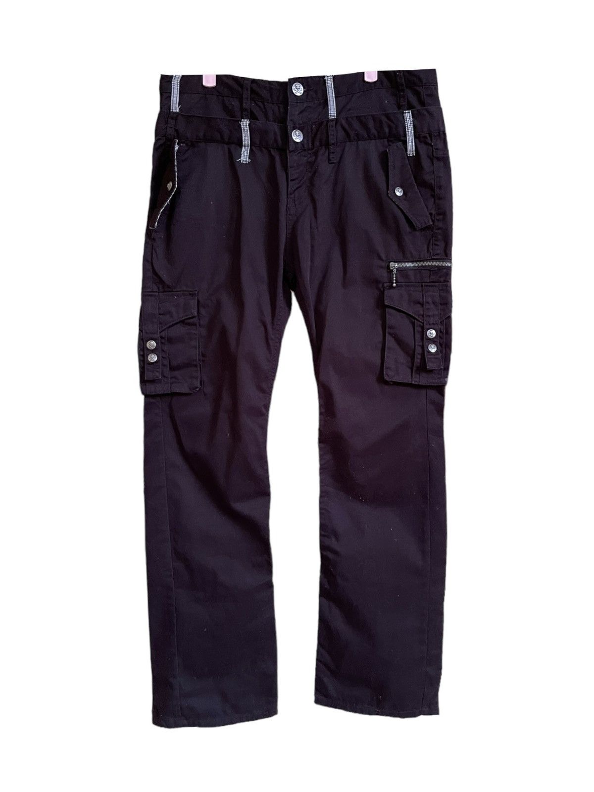 image of If Six Was Nine x Seditionaries Doublefocus Double Waist Seditionaries Tactical Cargo Pants in Blac