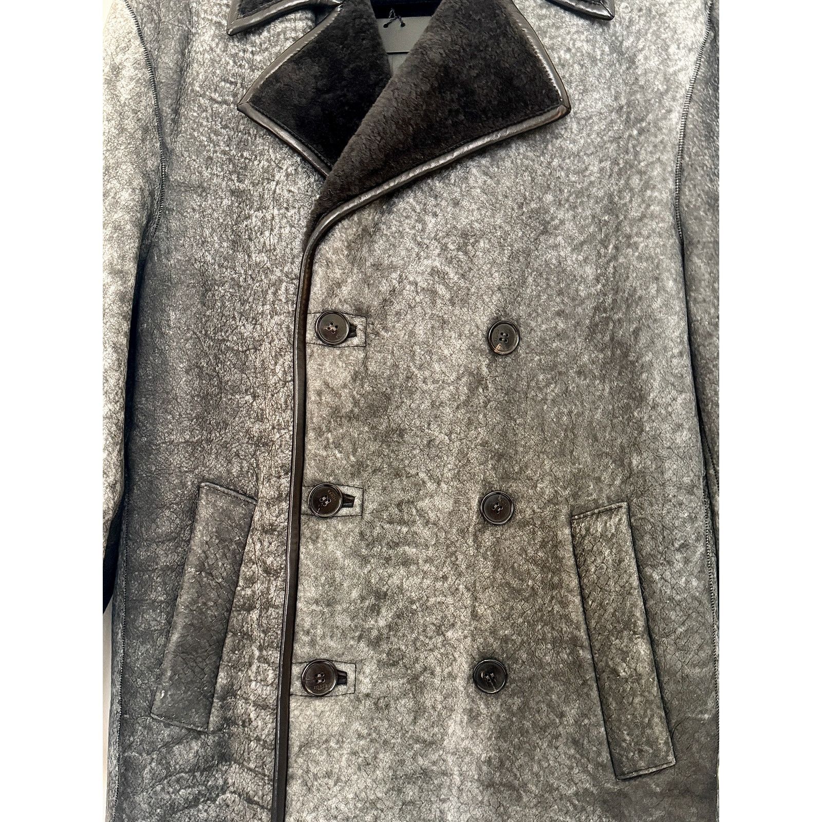 Ports 1961 Ports 1961 NWT Grey/Black Goat Suede + Shearling Jacket Size US L / EU 52-54 / 3 - 6 Thumbnail